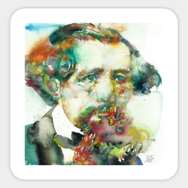 CHARLES DICKENS - watercolor portrait .3 Sticker by lautir